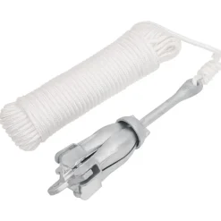vidaXL Anker met touw inklapbaar 2,5 kg smeedijzer zilverkleurig