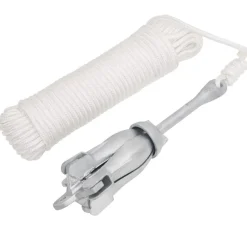 vidaXL Anker met touw inklapbaar 3,2 kg smeedijzer zilverkleurig