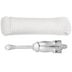 vidaXL Anker met touw inklapbaar 3,2 kg smeedijzer zilverkleurig