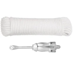vidaXL Anker met touw inklapbaar 1,5 kg smeedijzer zilverkleurig