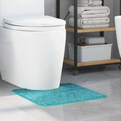 vidaXL Antislip Badmat met Toilet Cut Turquoise 50 x 50 cm PP