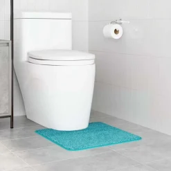 vidaXL Antislip Badmat met Toilet Cut Turquoise 50 x 50 cm PP