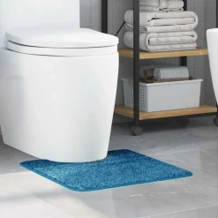 vidaXL Antislip Badmat met Toilet Cut Blauw 50 x 50 cm PP