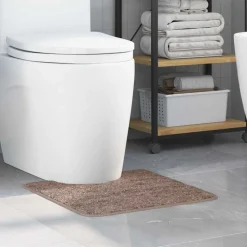 vidaXL Antislip Badmat met Toilet Cut Bruin 50 x 50 cm PP