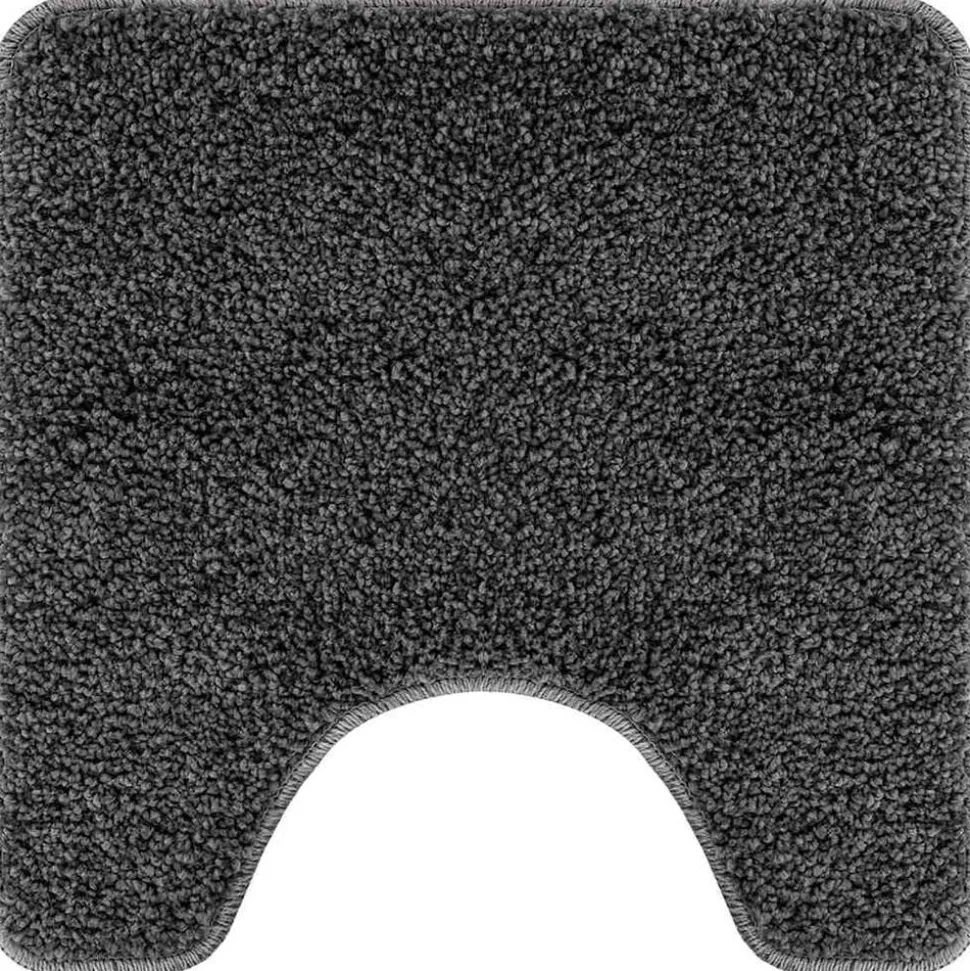 vidaXL Antislip Badmat met Toilet Cut Donkergrijs 50 x 50 cm PP