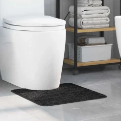 vidaXL Antislip Badmat met Toilet Cut Donkergrijs 50 x 50 cm PP