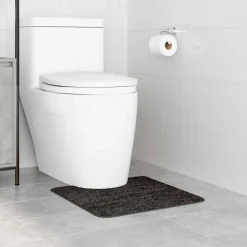 vidaXL Antislip Badmat met Toilet Cut Donkergrijs 50 x 50 cm PP