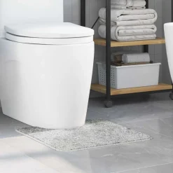 vidaXL Antislip Badmat met Toilet Cut Grijs 50 x 50 cm PP