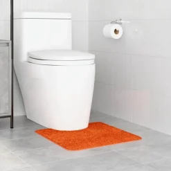 vidaXL Antislip Badmat met Toilet Cut Oranje 50 x 50 cm PP