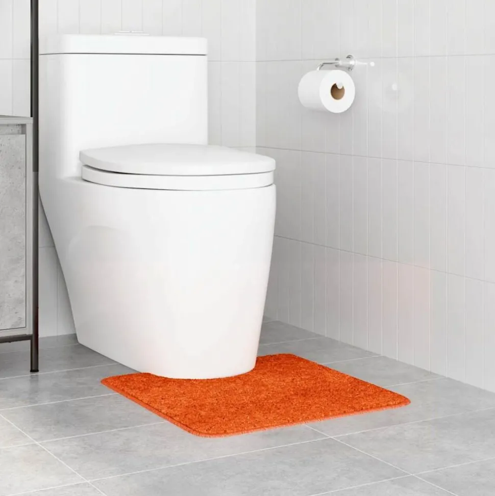 vidaXL Antislip Badmat met Toilet Cut Oranje 50 x 50 cm PP
