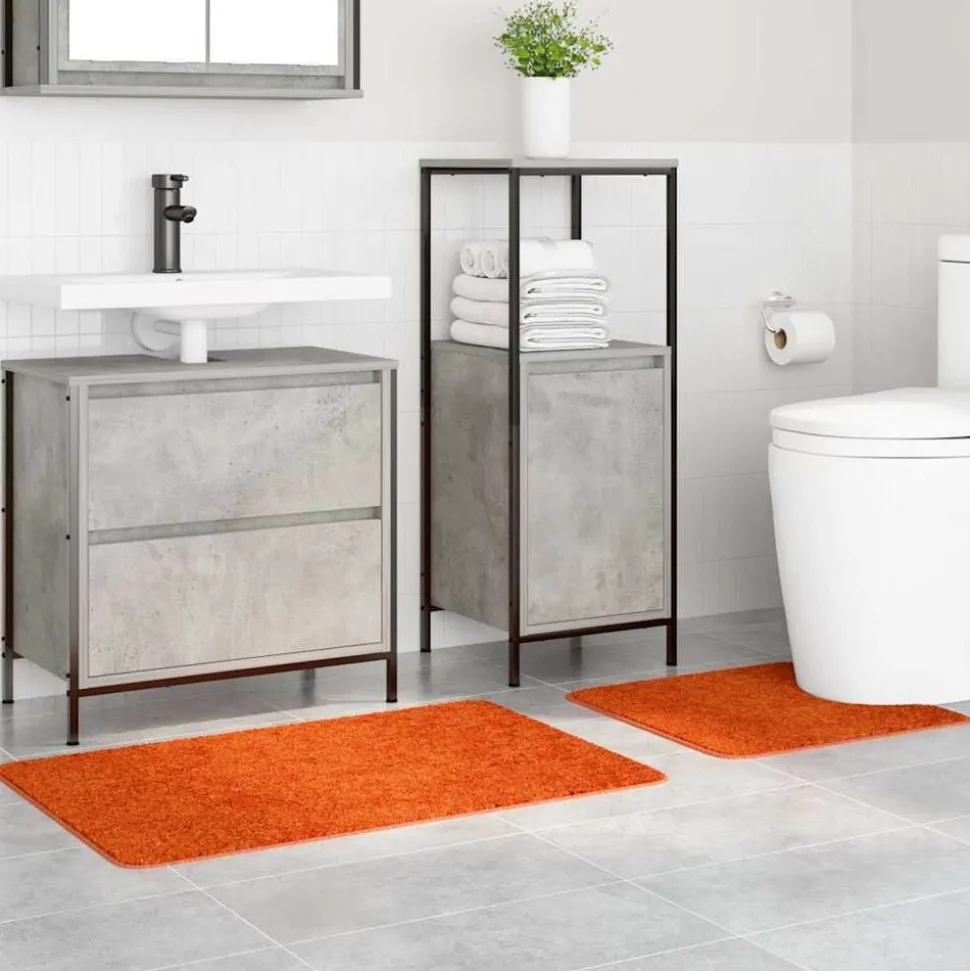 vidaXL Antislip Badmat Set 2 pcs Oranje PP