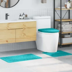 vidaXL Antislip Badmat Set 3 pcs Turquoise PP