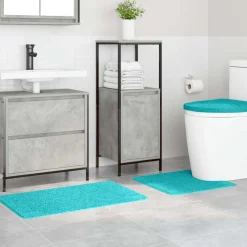 vidaXL Antislip Badmat Set 3 pcs Turquoise PP