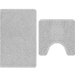 vidaXL Antislip Badmat Set 2 pcs Grijs PP