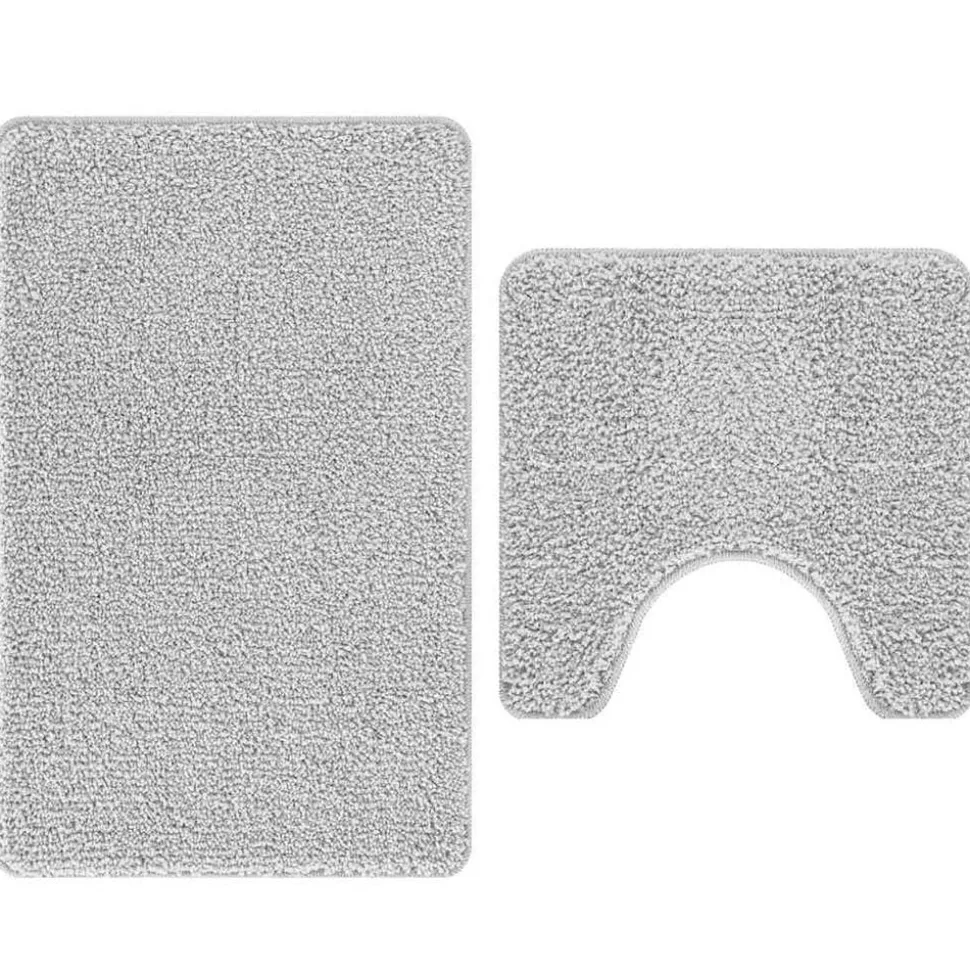 vidaXL Antislip Badmat Set 2 pcs Grijs PP