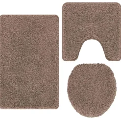 vidaXL Antislip Badmat Set 3 pcs Bruin PP