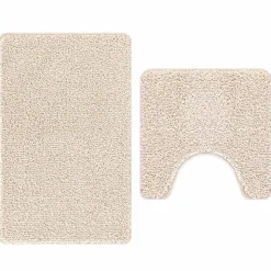 vidaXL Antislip Badmat Set 2 pcs Crème PP