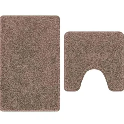 vidaXL Antislip Badmat Set 2 pcs Bruin PP