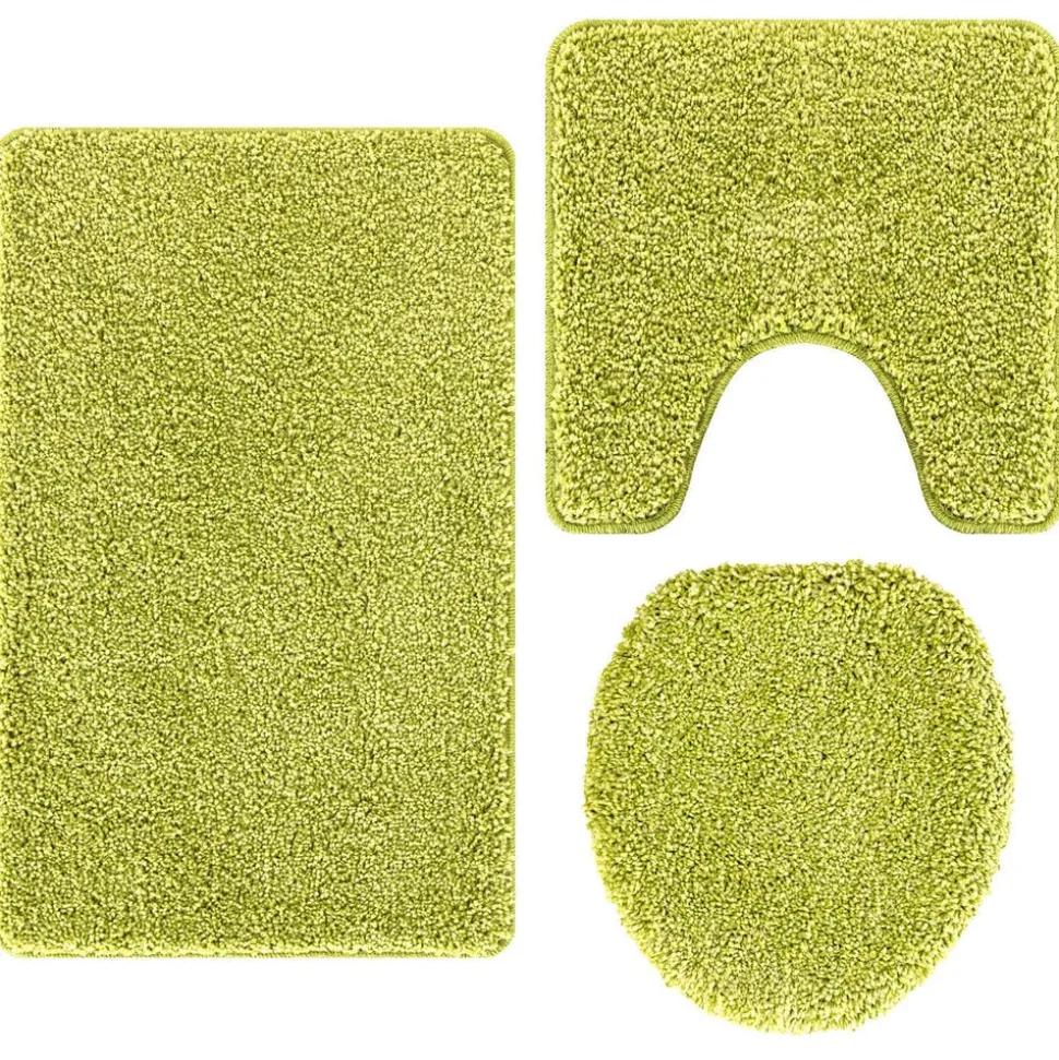 vidaXL Antislip Badmat Set 3 pcs Groen PP