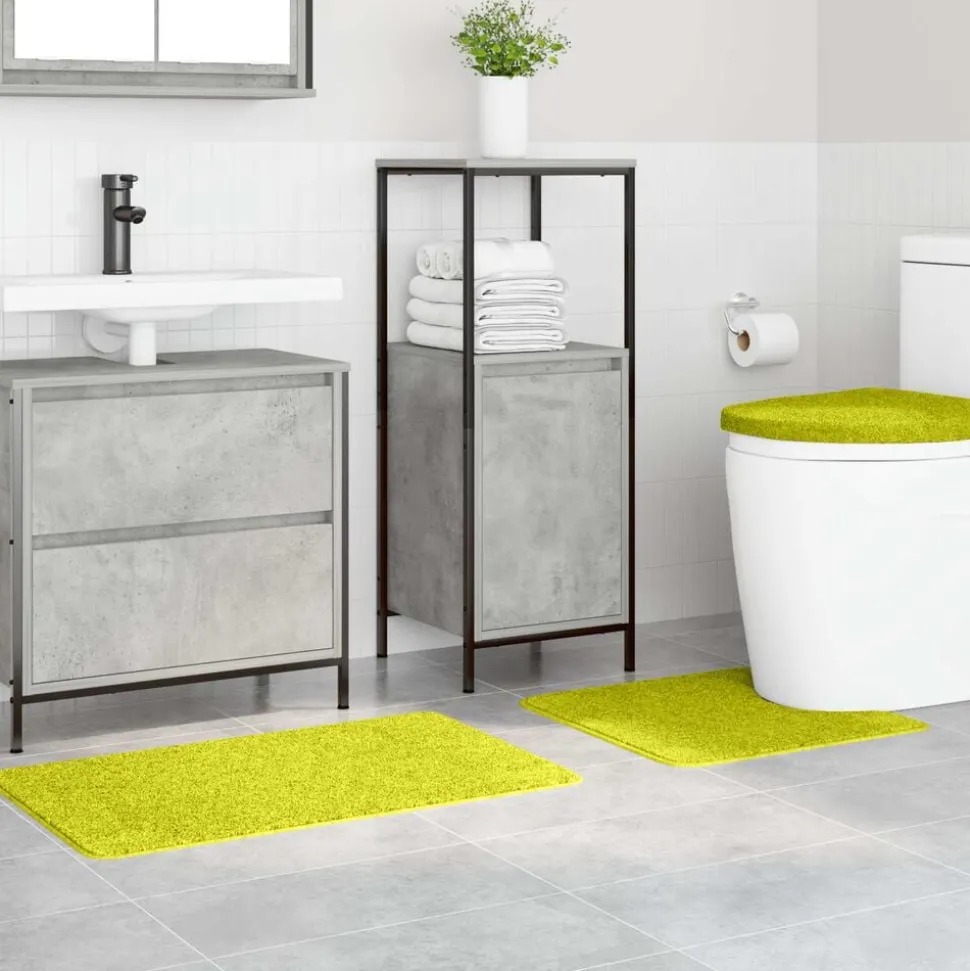 vidaXL Antislip Badmat Set 3 pcs Groen PP