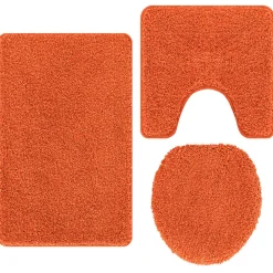 vidaXL Antislip Badmat Set 3 pcs Oranje PP