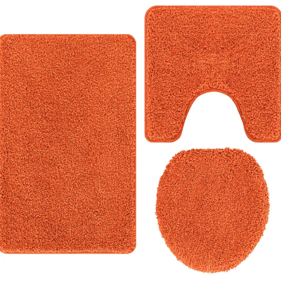 vidaXL Antislip Badmat Set 3 pcs Oranje PP