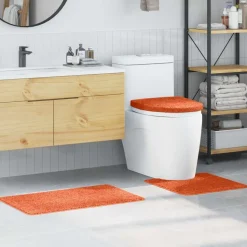vidaXL Antislip Badmat Set 3 pcs Oranje PP