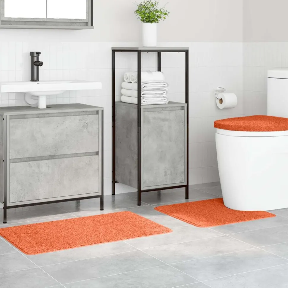 vidaXL Antislip Badmat Set 3 pcs Oranje PP