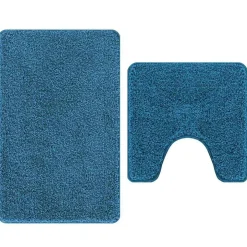 vidaXL Antislip Badmat Set 2 pcs Blauw PP