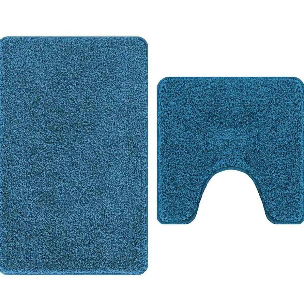 vidaXL Antislip Badmat Set 2 pcs Blauw PP