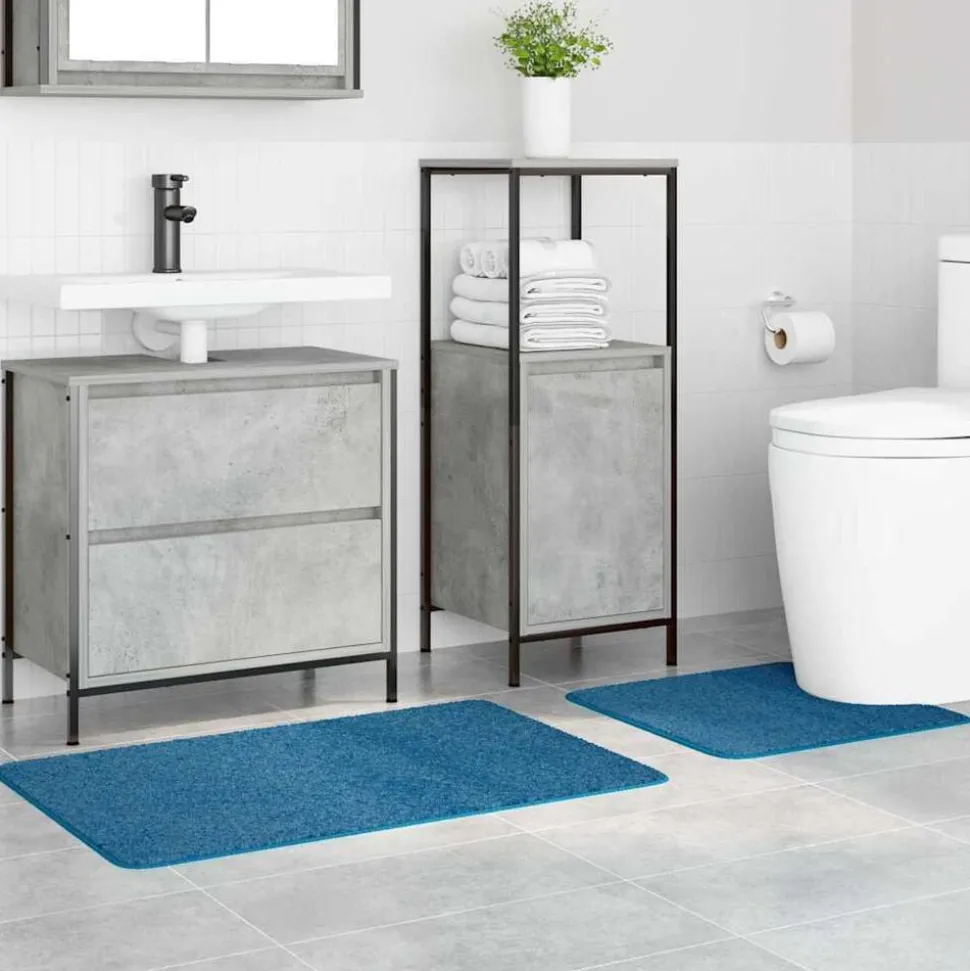 vidaXL Antislip Badmat Set 2 pcs Blauw PP