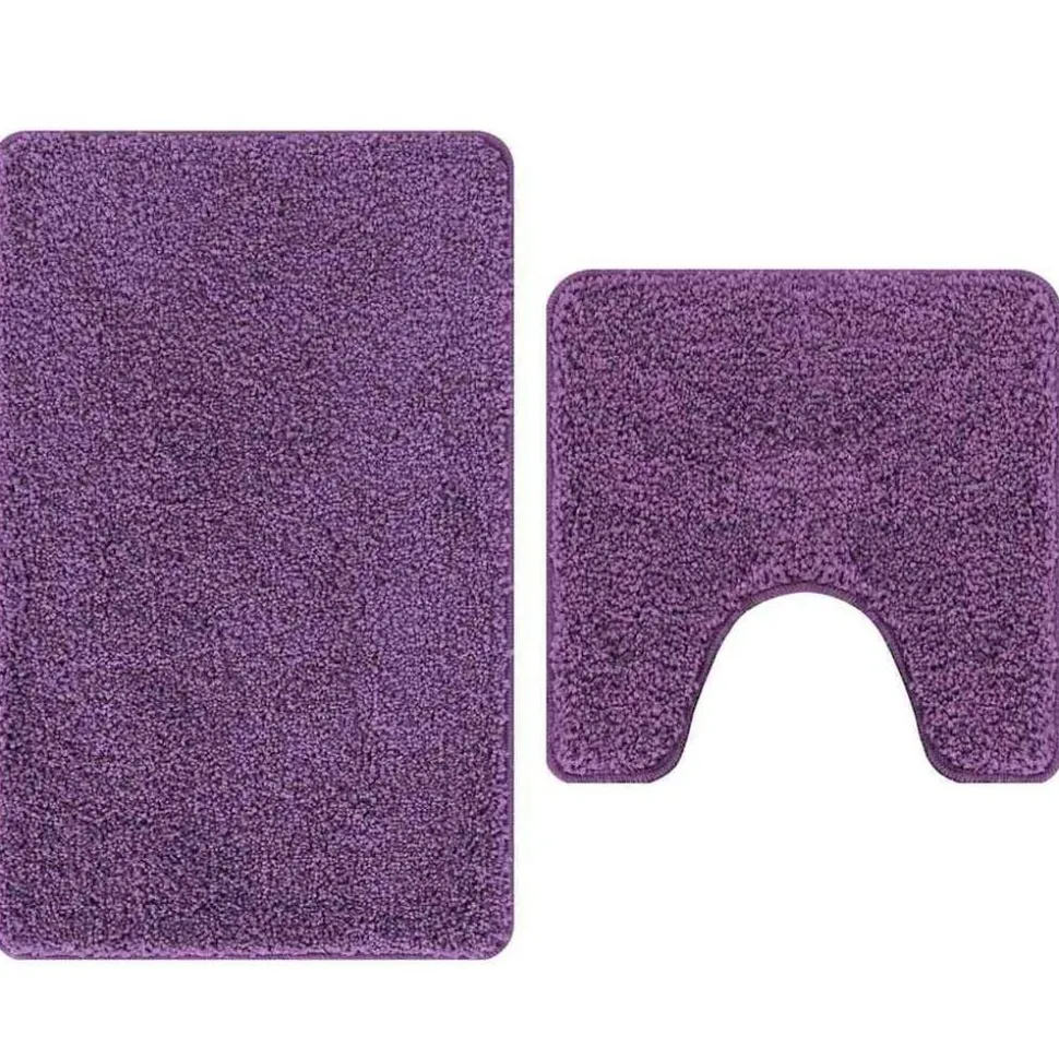 vidaXL Antislip Badmat Set 2 pcs Paars PP