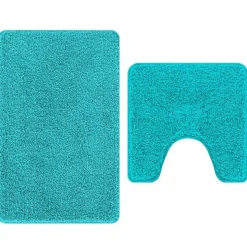 vidaXL Antislip Badmat Set 2 pcs Turquoise PP