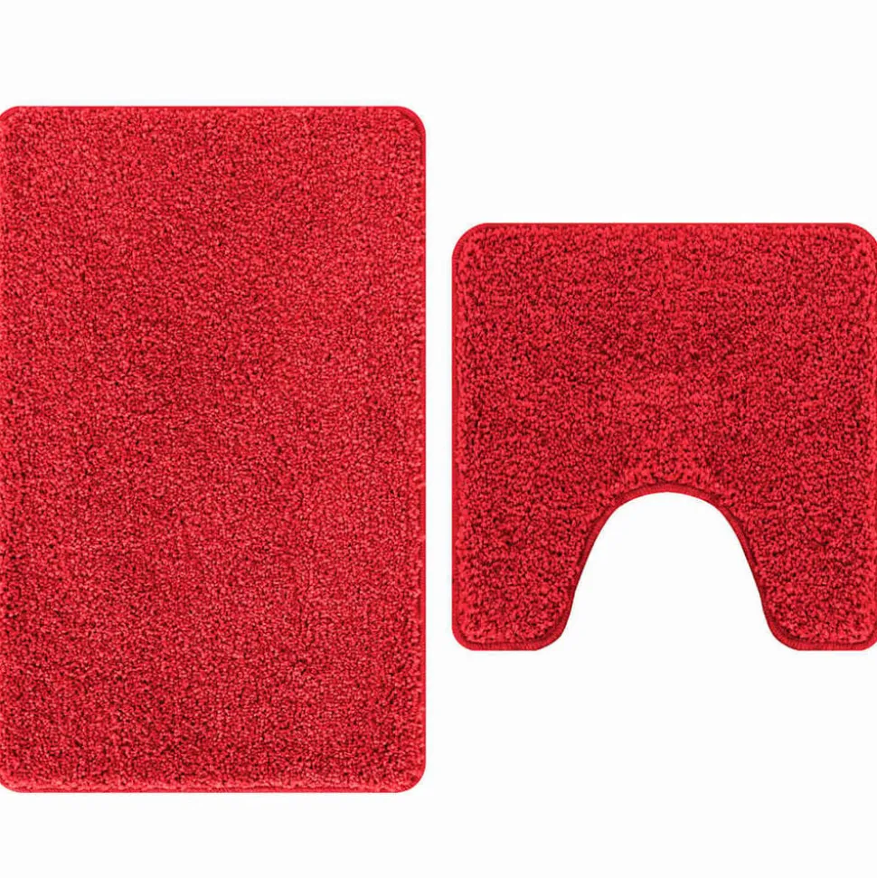 vidaXL Antislip Badmat Set 2 pcs Rood PP