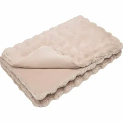 vidaXL Antislip deken van imitatie konijnenbont Olite Beige Polyester