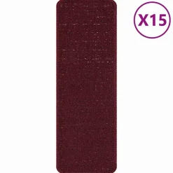 vidaXL Antislip Trapmatten 15 pcs Bordeauxrood 60 x 25 cm PP