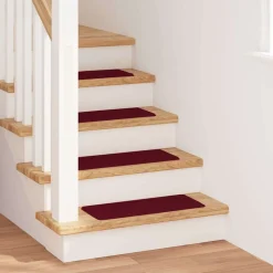 vidaXL Antislip Trapmatten 15 pcs Bordeauxrood 60 x 25 cm PP