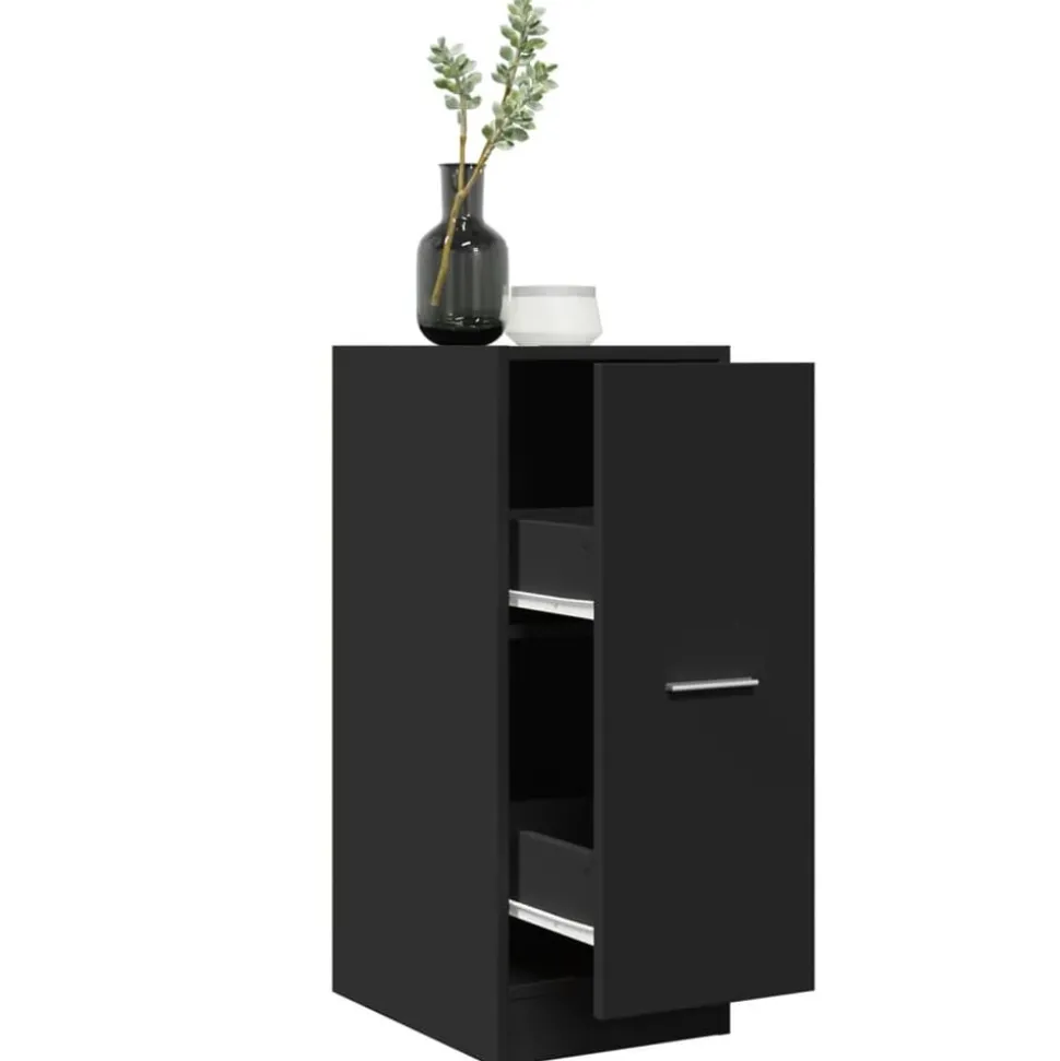 vidaXL Apothekerskast 30x41x77,5 cm bewerkt hout zwart