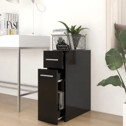 vidaXL Apothekerskast 20x45,5x60 cm bewerkt hout zwart