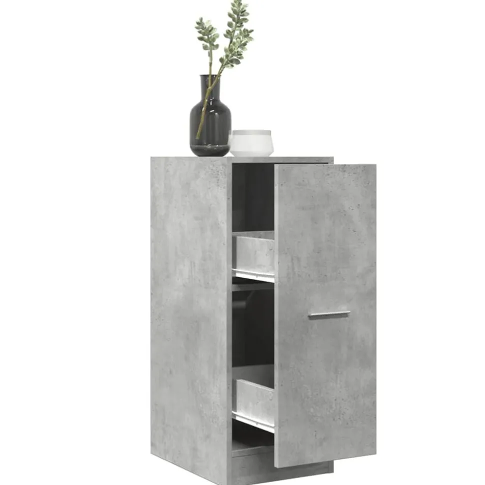 vidaXL Apothekerskast 30x41x77,5 cm bewerkt hout betongrijs