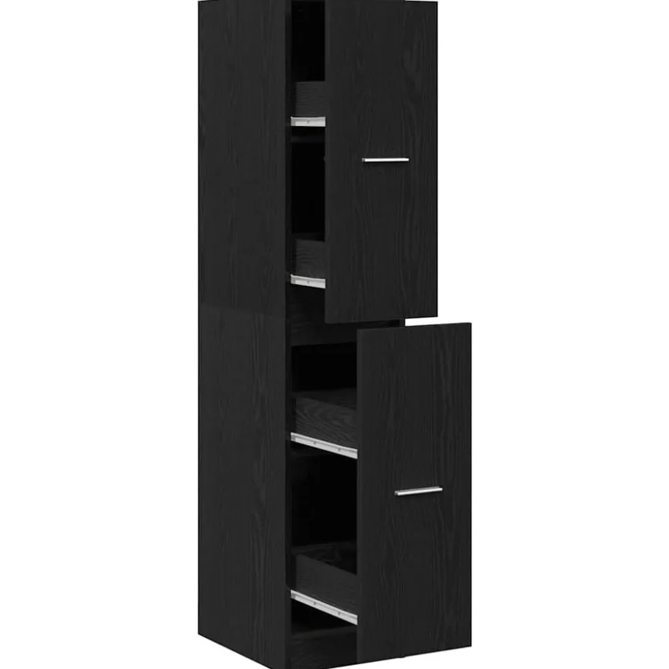 vidaXL Apothekerskast Zwart Eiken 30x41x144,5 cm Bewerkt Hout