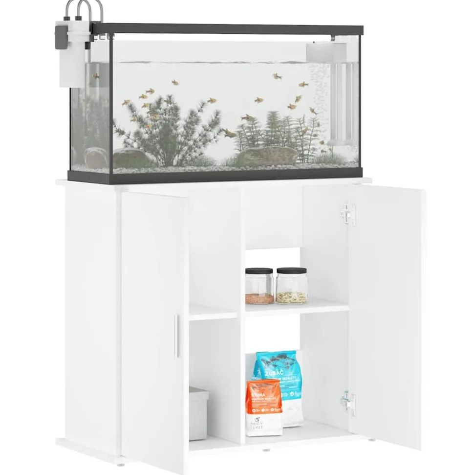 vidaXL Aquariumstandaard 81x36x73 cm bewerkt hout wit