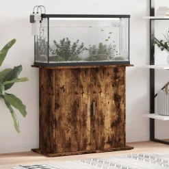 vidaXL Aquariumstandaard 81x36x73 cm bewerkt hout gerookt eikenkleurig