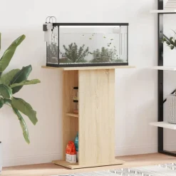 vidaXL Aquariumstandaard Sonoma Eiken 60,5x36x72,5 cm Bewerkt Hout