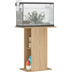 vidaXL Aquariumstandaard Sonoma Eiken 60,5x36x72,5 cm Bewerkt Hout