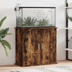 vidaXL Aquariumstandaard 81x36x73 cm bewerkt hout gerookt eikenkleurig