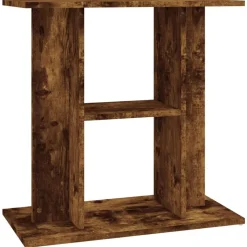 vidaXL Aquariumstandaard Gerookt Eikenhout 60x30x60 cm Bewerkt Hout