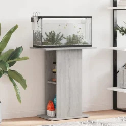 vidaXL Aquariumstandaard 60,5x36x72,5 cm bewerkt hout grijs sonoma