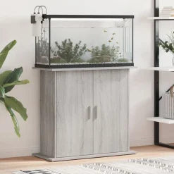 vidaXL Aquariumstandaard 81x36x73 cm bewerkt hout grijs sonoma eiken