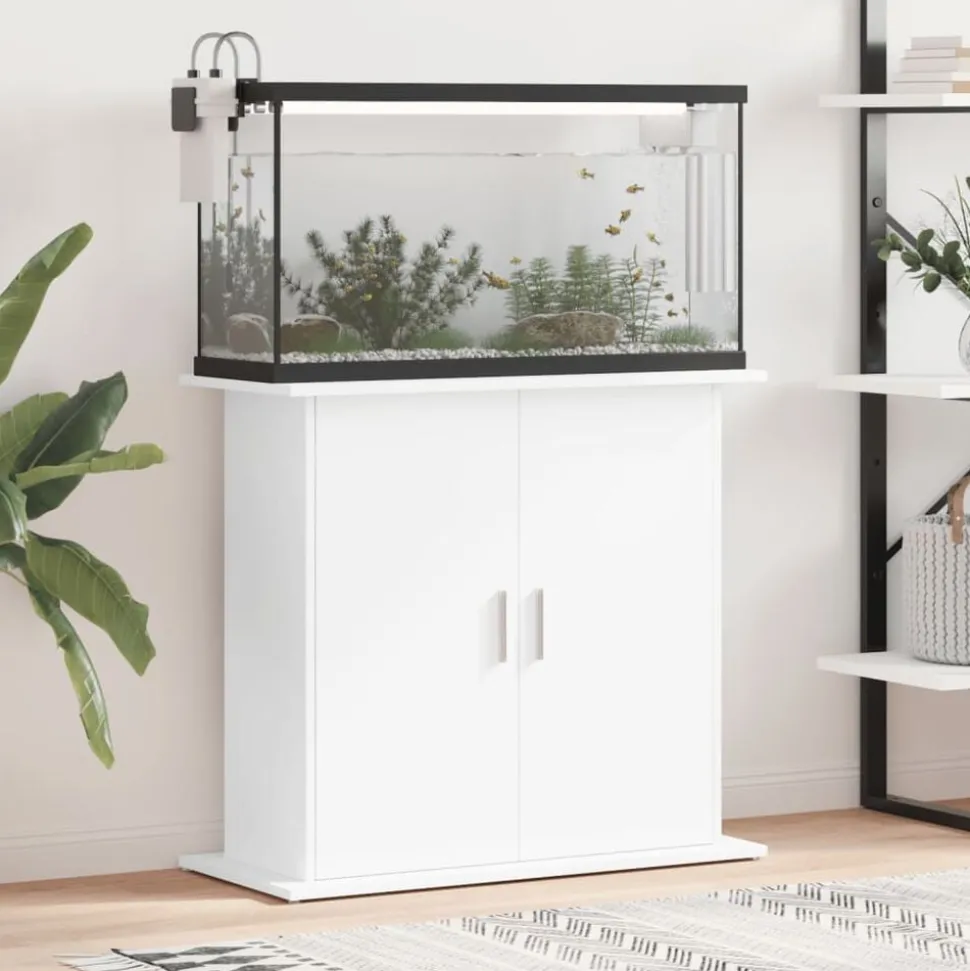 vidaXL Aquariumstandaard 81x36x73 cm bewerkt hout wit